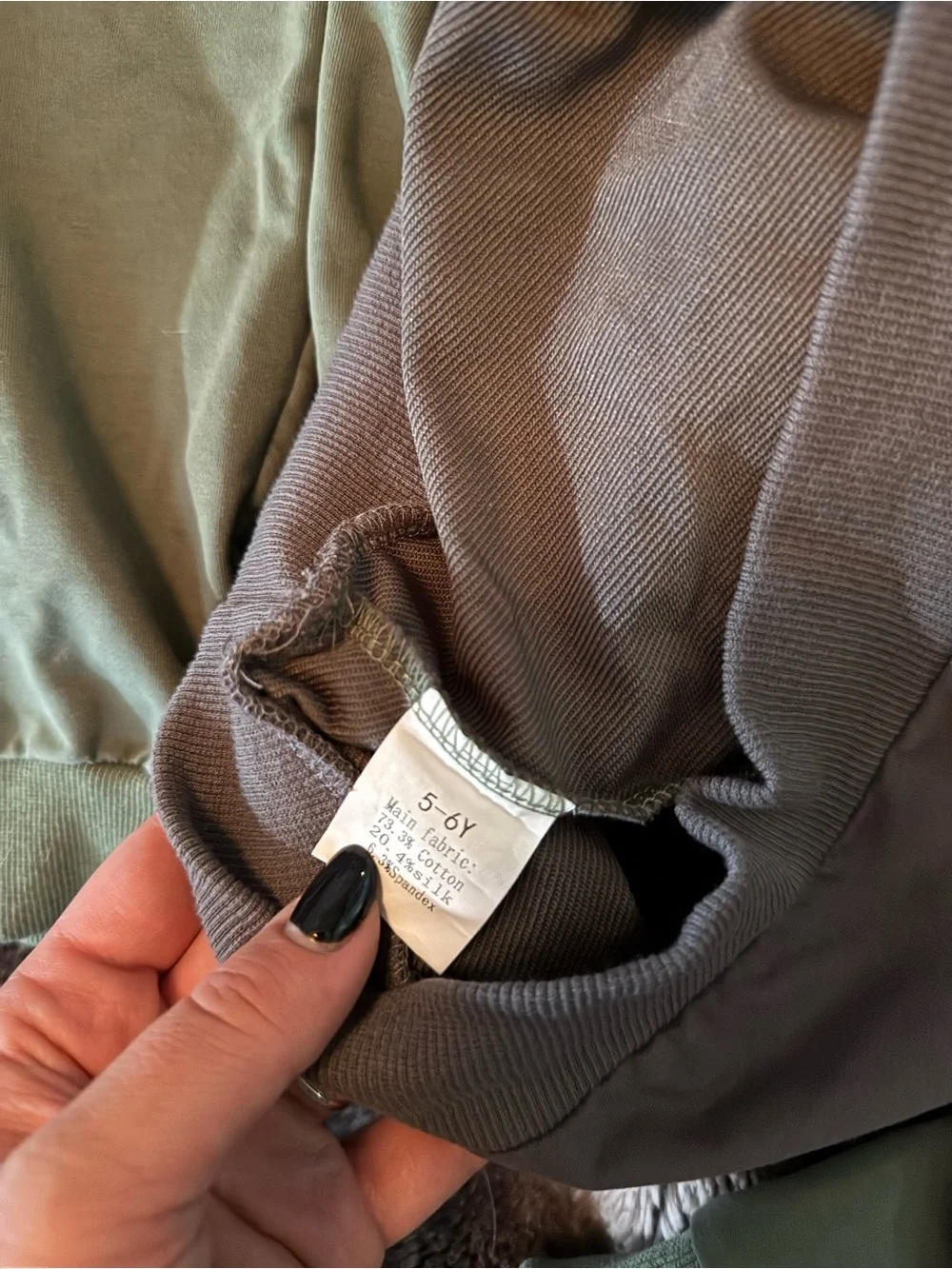 Kids Olive & Gray Two-Piece Sweat Set
